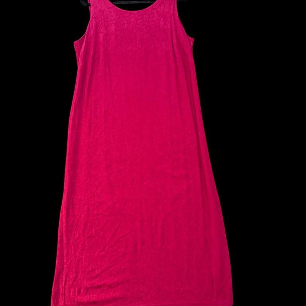 K Woman Collection Fuchsia Pink Jacquard Sleeveless Maxi Dress Size 14W - Picture 2 of 5